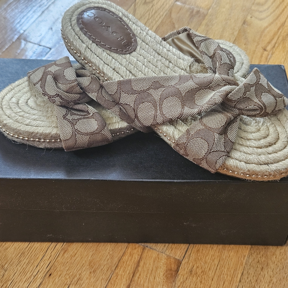 Coach Brown Espadrille Sandals